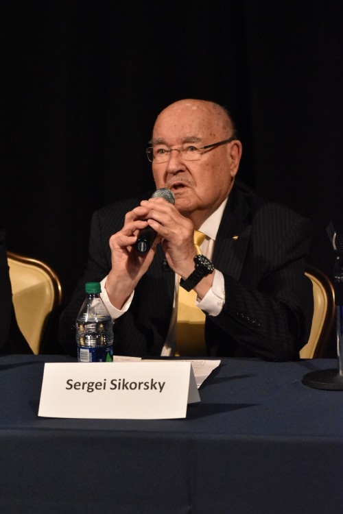 Sergei Sikorsky, Memoirs of our Pioneers reception at the Franklin Institute, Monday evening, May 13, 2019. (VFS photo by Kenneth I. Swartz. CC-BY-SA 4.0)