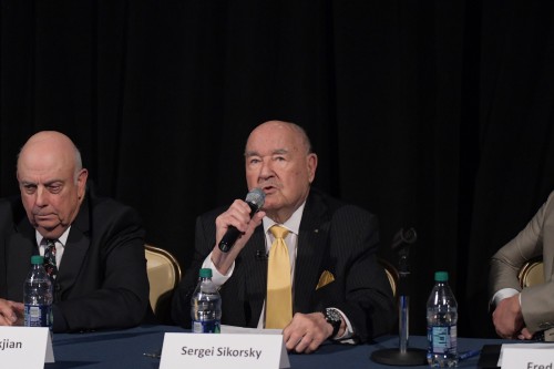 Sergei Sikorsky, Memoirs of our Pioneers reception at the Franklin Institute, Monday evening, May 13, 2019. (VFS photo by Kenneth I. Swartz. CC-BY-SA 4.0)