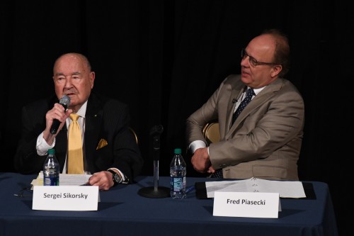 Sergei Sikorsky, Memoirs of our Pioneers reception at the Franklin Institute, Monday evening, May 13, 2019. (VFS photo by Gary Vincent. CC-BY-SA 4.0)
