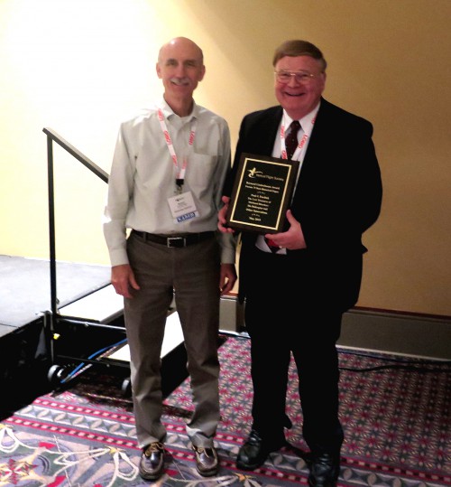 Paul J. Fardink won the Bernard Lindenbaum Award for Forum 75 Best Historical Paper. His paper titled, "The Lost Treasures of Maitland Bleecker: His Helicopter and Other Innovation," at VFS Annual Forum 75, 2019. In photo, Paul with Robert M. Beggs.

Forum 75, May 13-16, 2019
Philadelphia, Pennsylvania USA