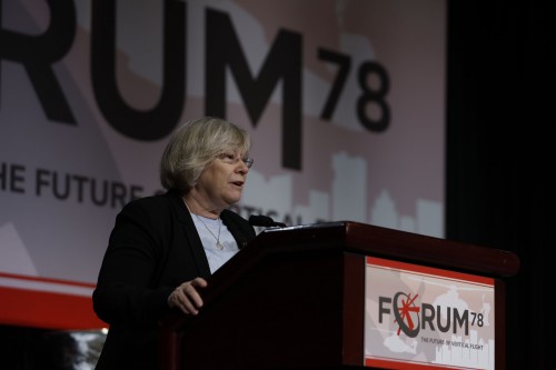VFS Technical Director Prof. Marilyn J. Smith of Georgia Tech presented the technical awards at the 78th Annual Grand Awards Ceremony on May 12, 2022, in Ft. Worth, Texas. (VFS photo by Warren Liebmann. CC-BY-SA 4.0)