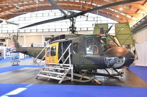 Bell UH-1D (70+45) belonging to the Dornier Museum, photographed at AERO Friedrichshafen 2022, in Friedrichshafen, Germany, on April 27, 2022. (VFS Photo by Kenneth I. Swartz, CC BY-SA 4.0)