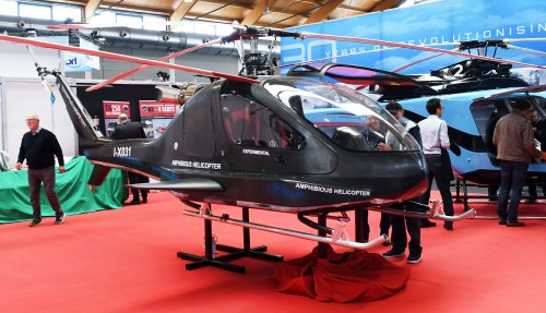 Konner K2 (I-X031), Amphibious Helicopter, photographed at AERO Friedrichshafen 2022, in Friedrichshafen, Germany, on April 29, 2022. (VFS Photo by Kenneth I. Swartz, CC BY-SA 4.0)