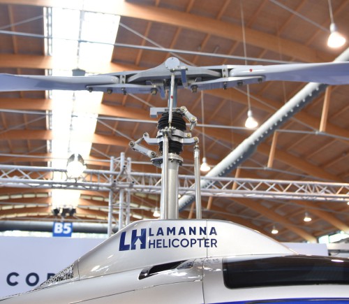 Lamanna Helicopter Escape, powered by a ROTAX 915 iS engine, photographed at AERO Friedrichshafen 2022, in Friedrichshafen, Germany, on April 27, 2022. (VFS Photo by Kenneth I. Swartz, CC BY-SA 4.0)