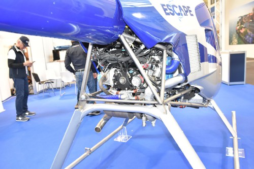 Lamanna Helicopter Escape, powered by a ROTAX 915 iS engine, photographed at AERO Friedrichshafen 2022, in Friedrichshafen, Germany, on April 27, 2022. (VFS Photo by Kenneth I. Swartz, CC BY-SA 4.0)